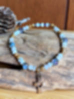 Thumbnail: Christian Cross Moonstone + Austrian Crystals Bracelet