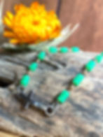 Thumbnail: Christian Cross Green Austrian Crystals Bracelet