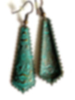 Thumbnail: Vintage Green Patina Boho Style Earrings