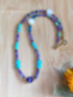 Thumbnail: Amethyst Amazonite Multi Gemstone Layered Statement Necklace