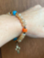 Thumbnail: Christian Cross Paraiba Blue Apatite with Austrian Crystals Bracelet
