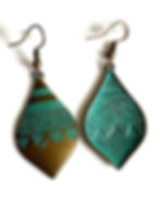 Thumbnail: Vintage Green Patina Boho Style Earrings