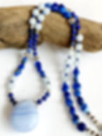 Thumbnail: Lapis Lazuli with Aquamarine + Blue Lace Agate Necklace