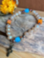 Thumbnail: Christian Cross Paraiba Blue Apatite with Austrian Crystals Bracelet