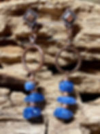 Thumbnail: Blue Kyanite Antique Copper Earrings
