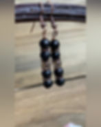 Thumbnail: Shungite + Smokey Quartz Antique Copper Dangle Earrings