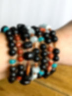 Thumbnail: Shungite Multi Gemstone Coil Wrap Bracelet