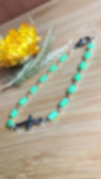 Thumbnail: Christian Cross Green Austrian Crystals Bracelet