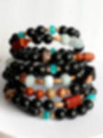 Thumbnail: Shungite Multi Gemstone Coil Wrap Bracelet