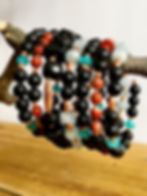 Thumbnail: Shungite Multi Gemstone Coil Wrap Bracelet