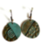 Thumbnail: Vintage Green Patina Boho Style Earrings