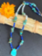 Thumbnail: Lapis Lazuli + Turquoise + Moonstone Necklace