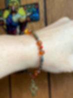 Thumbnail: Christian Cross Baltic Amber with Austrian Crystals Bracelet