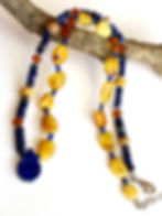 Thumbnail: Butterscoch Baltic Amber Lapis Lazuli Necklace