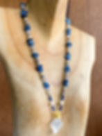 Thumbnail: Blue Kyanite + Selenite +Pearl Necklace