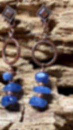 Thumbnail: Blue Kyanite Antique Copper Earrings