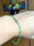 Thumbnail: Christian Cross Green Austrian Crystals Bracelet