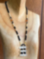 Thumbnail: Shungite Necklace With Lemurian Seed Quartz + Muli-Gemstones
