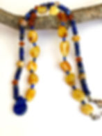 Thumbnail: Butterscoch Baltic Amber Lapis Lazuli Necklace