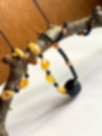 Thumbnail: Shungite with Butterscoch Baltic Amber Necklace