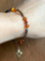 Thumbnail: Christian Cross Baltic Amber with Austrian Crystals Bracelet