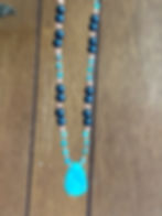 Thumbnail: Shungite Necklace With Turquoise+ Copper