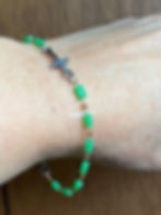 Thumbnail: Christian Cross Green Austrian Crystals Bracelet