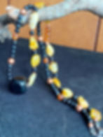 Thumbnail: Shungite with Butterscoch Baltic Amber Necklace