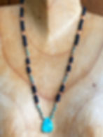 Thumbnail: Shungite Necklace With Turquoise+ Copper