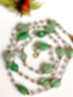 Thumbnail: Aventurine + Pearl Necklace Bracelet Jewelry Set