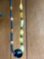 Thumbnail: Shungite with Butterscoch Baltic Amber Necklace