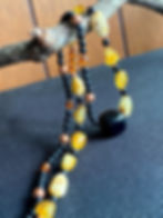 Thumbnail: Shungite with Butterscoch Baltic Amber Necklace