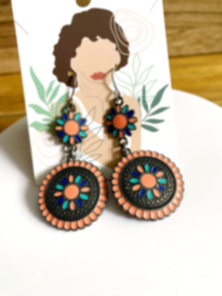 Bohemian Style Colorful Inlay Earrings