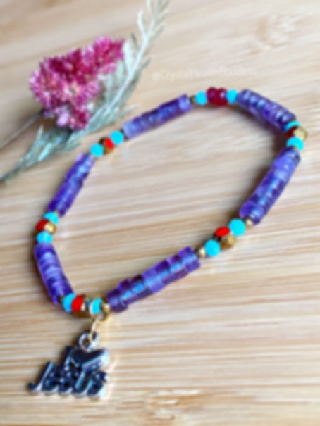 I Love Jesus Amethyst with Austrian Crystals Bracelet