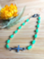 Thumbnail: Christian Cross Green Austrian Crystals Bracelet