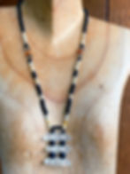 Thumbnail: Shungite Necklace With Lemurian Seed Quartz + Muli-Gemstones