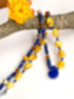 Thumbnail: Butterscoch Baltic Amber Lapis Lazuli Necklace