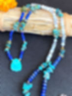 Thumbnail: Lapis Lazuli + Turquoise + Moonstone Necklace