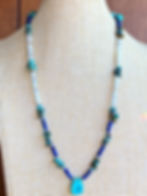 Thumbnail: Lapis Lazuli + Turquoise + Moonstone Necklace