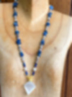 Thumbnail: Blue Kyanite + Selenite +Pearl Necklace