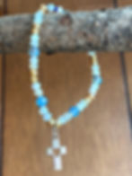 Thumbnail: Christian Cross Moonstone + Austrian Crystals Bracelet