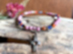 Thumbnail: Christian Cross Rhodonite with Austrian Crystals Bracelet