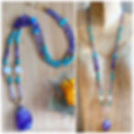 Thumbnail: Amethyst Amazonite Multi Gemstone Layered Statement Necklace