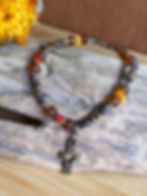Thumbnail: Christian Cross Baltic Amber with Austrian Crystals Bracelet