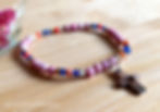 Thumbnail: Christian Cross Rhodonite with Austrian Crystals Bracelet