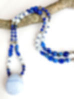 Thumbnail: Lapis Lazuli with Aquamarine + Blue Lace Agate Necklace