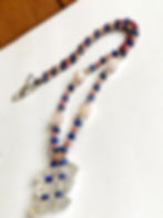 Thumbnail: Rhodochrosite Necklace With Lemurian Seed Quartz + Muli-Gemstones
