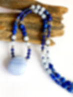 Thumbnail: Lapis Lazuli with Aquamarine + Blue Lace Agate Necklace