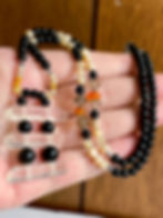 Thumbnail: Shungite Necklace With Lemurian Seed Quartz + Muli-Gemstones
