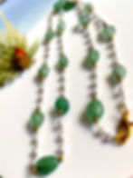 Thumbnail: Aventurine + Pearl Necklace Bracelet Jewelry Set